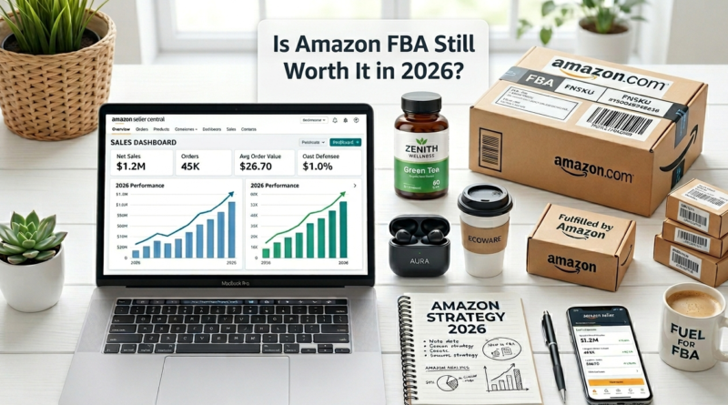 Amazon FBA seller workspace with products and sales dashboard in 2026