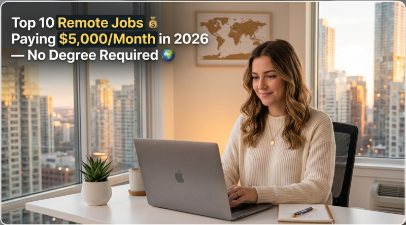 Person working a high-paying remote job from a modern home office in 2026